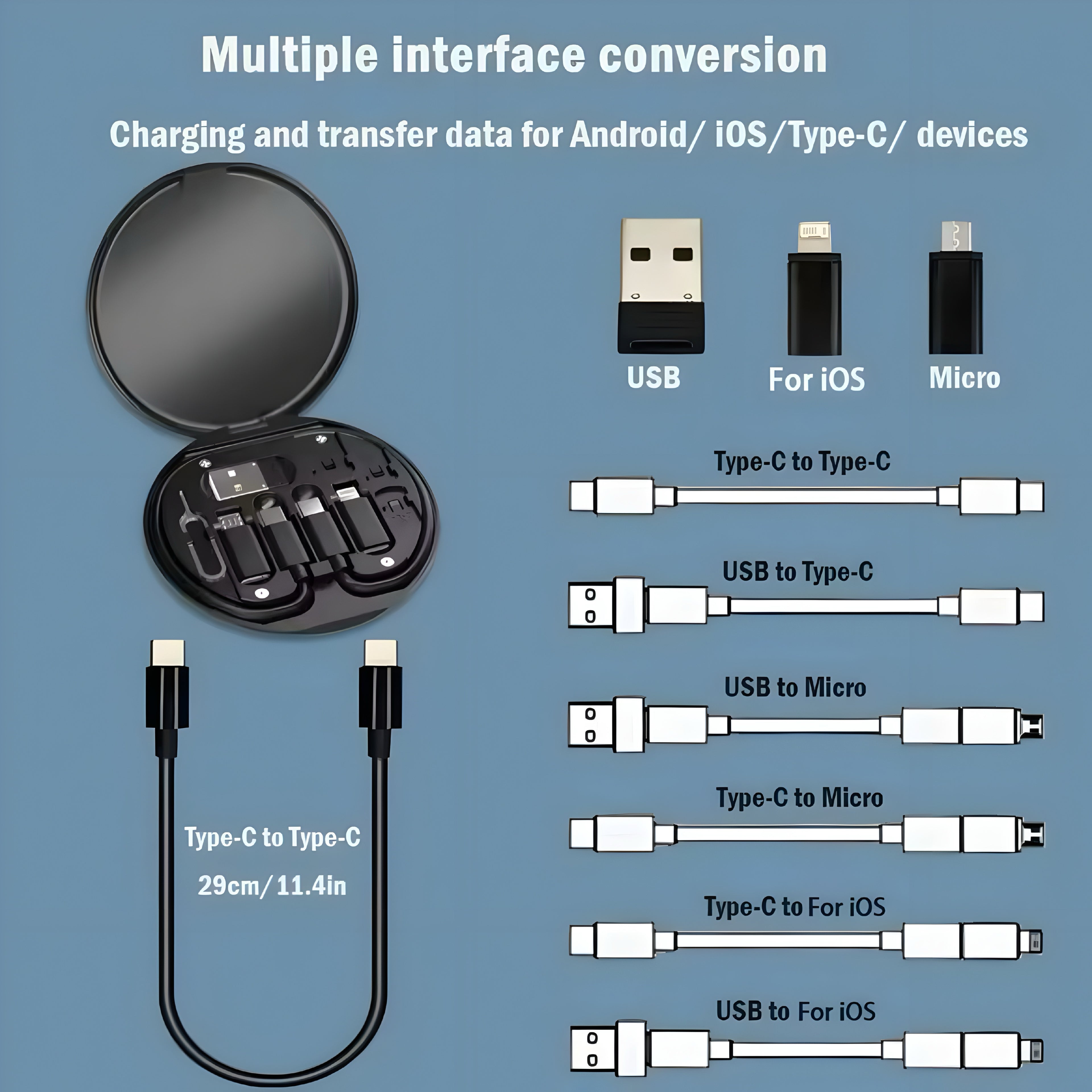 Kit de Câbles de Charge Multifonction PD 60W