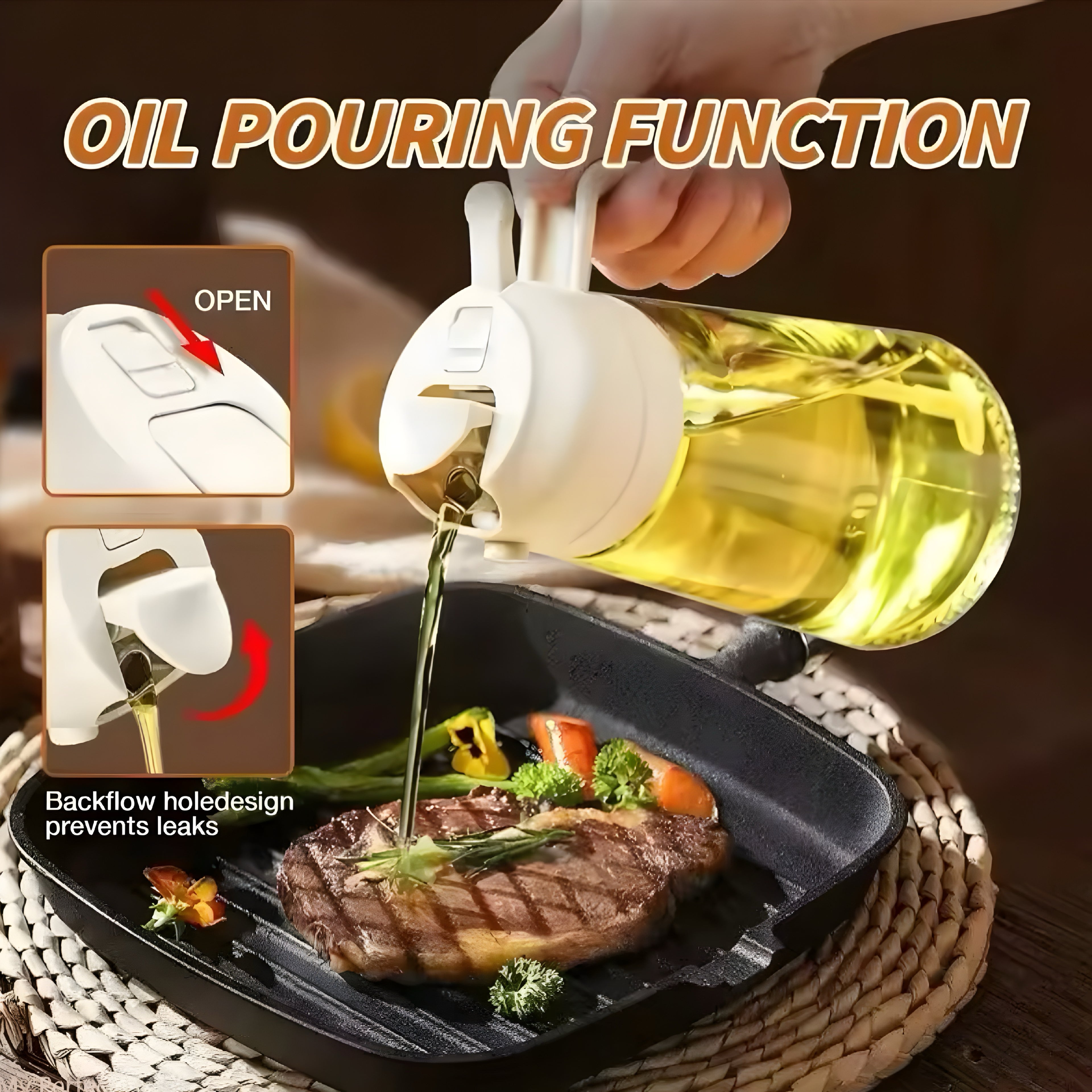 Bouteille Multifonction 2-en-1 pour Huile – 500ML 🍶✨