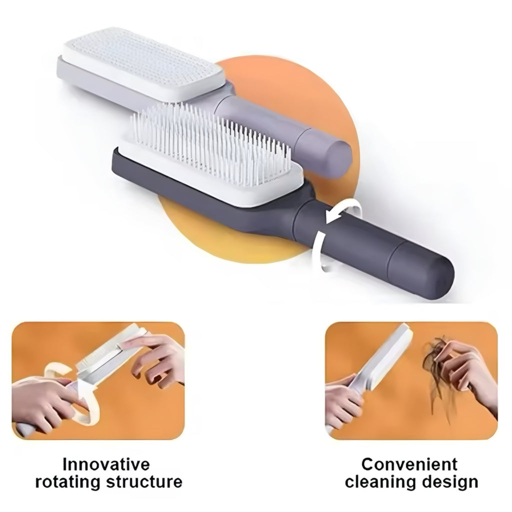 Brosse à Cheveux Rotative Auto-Nettoyante