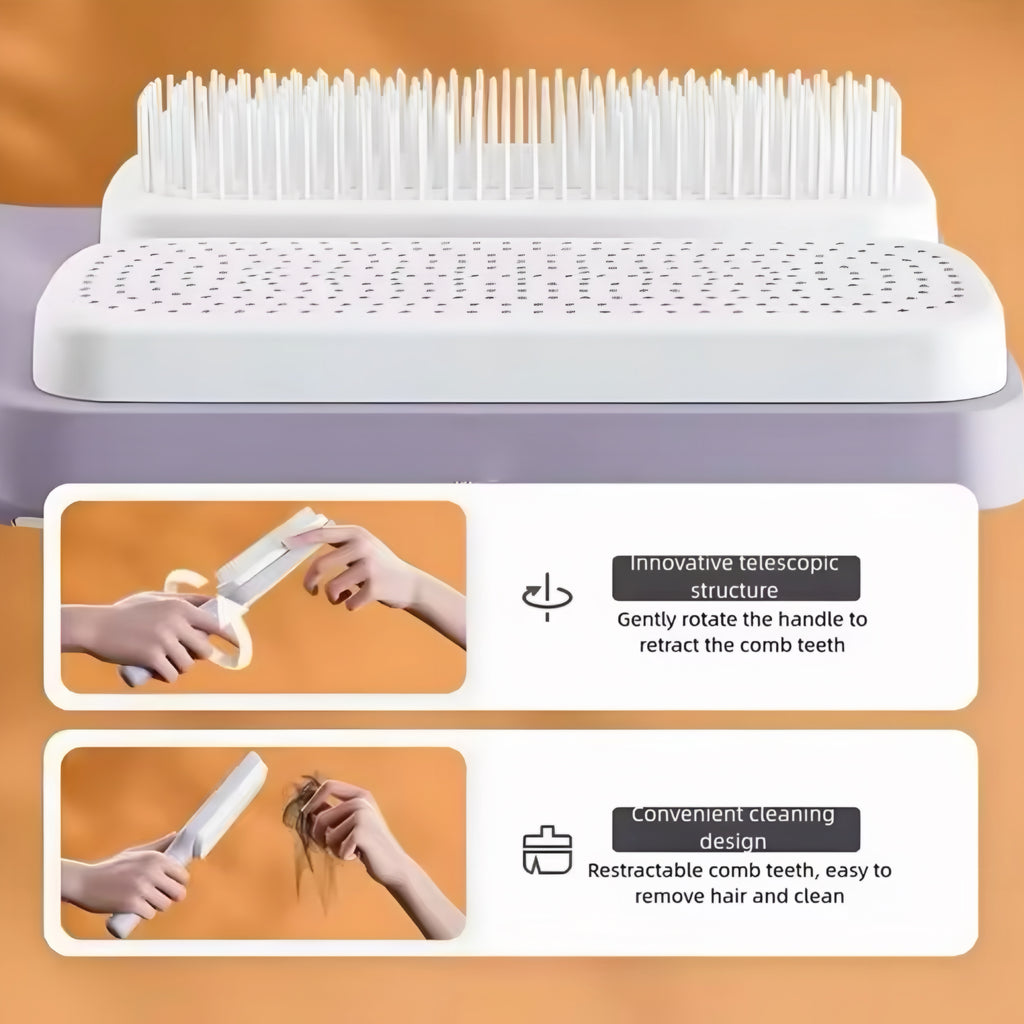 Brosse à Cheveux Rotative Auto-Nettoyante